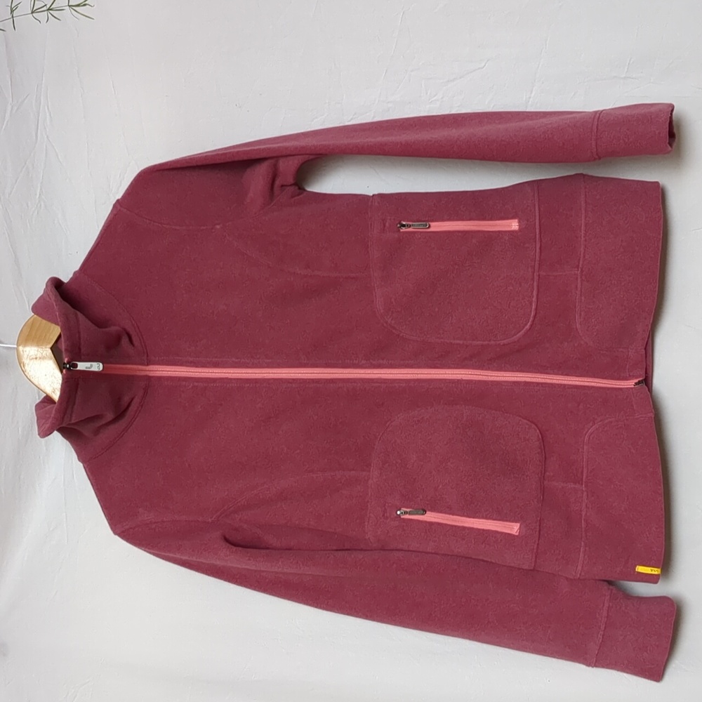 Lole jacket cardigan zippered pink tunic length  fleece medium